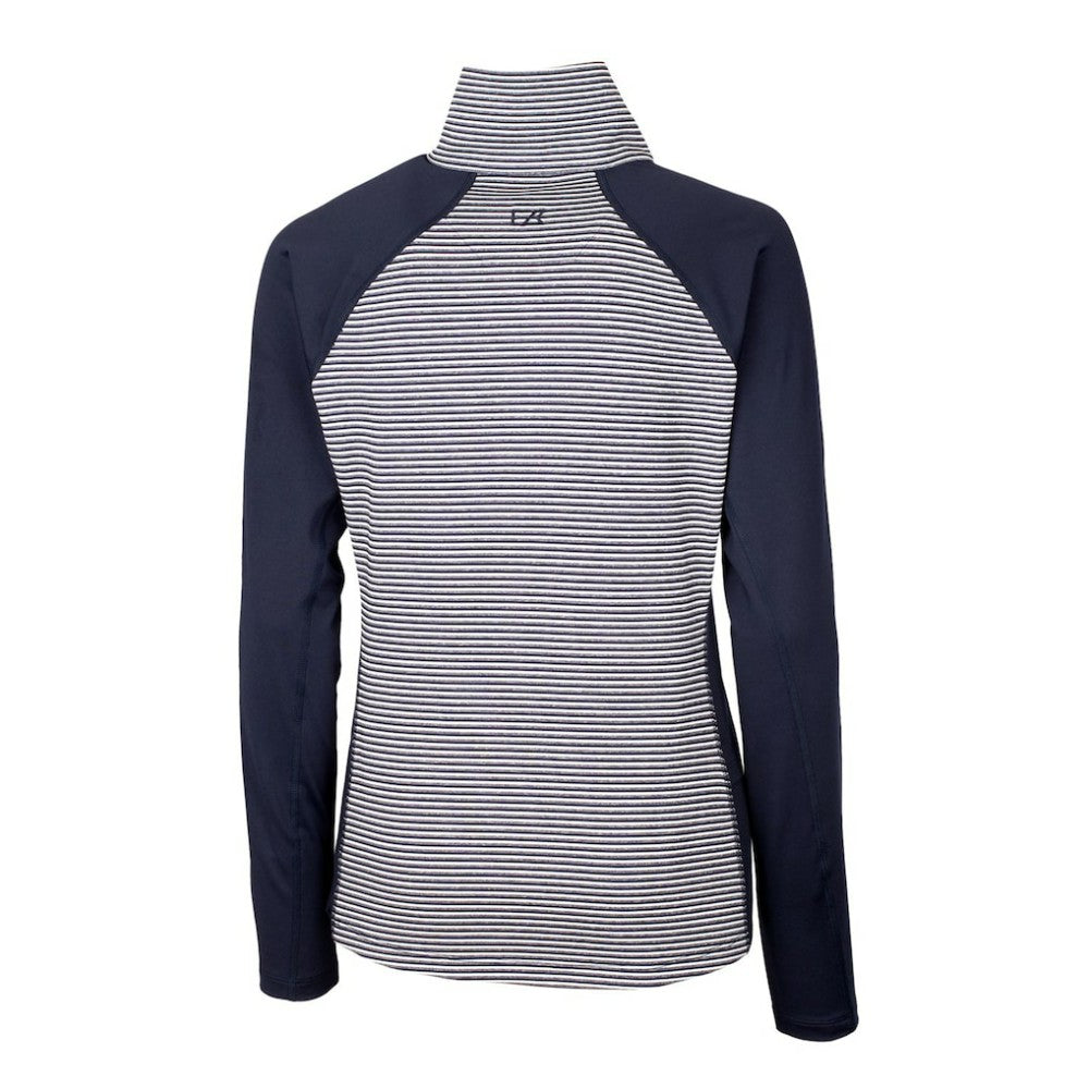Minnesota Twins Cutter & Buck Women's Americana Logo Forge Tonal Stripe Stretch Half-Zip Pullover Top Navy