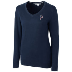 Pittsburgh Pirates Cutter & Buck Women's Americana Logo Lakemont Tri-Blend V-Neck Pullover Sweater Navy