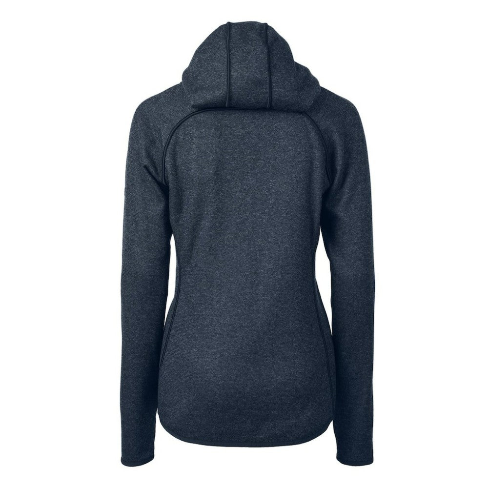 Philadelphia Phillies Cutter & Buck Women's Americana Logo Mainsail Sweater-Knit Full-Zip Hoodie Heather Navy