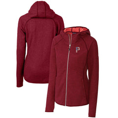 Pittsburgh Pirates Cutter & Buck Women's Americana Logo Mainsail Sweater-Knit Full-Zip Hoodie Cardinal