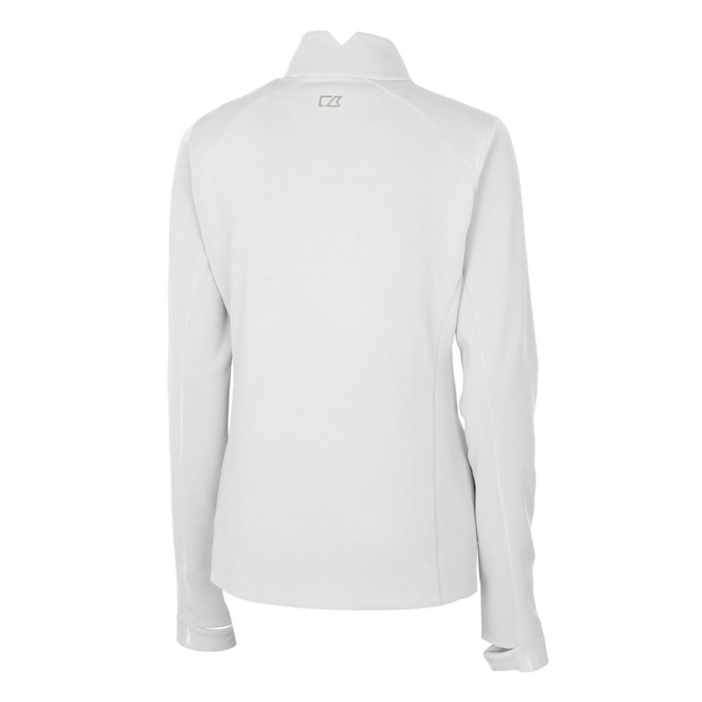 San Francisco Giants Cutter & Buck Women's Americana Logo DryTec Traverse Stretch Quarter-Zip Pullover Top White