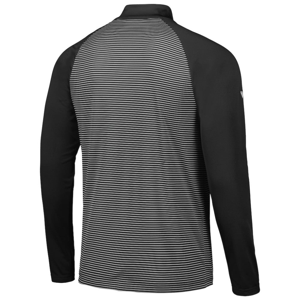 Chicago White Sox Levelwear Charter Striped Raglan Quarter-Zip Top Black