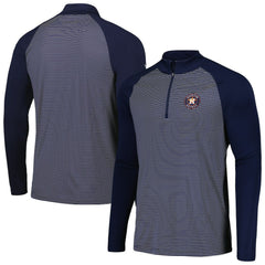 Houston Astros Levelwear Charter Striped Raglan Quarter-Zip Top Navy