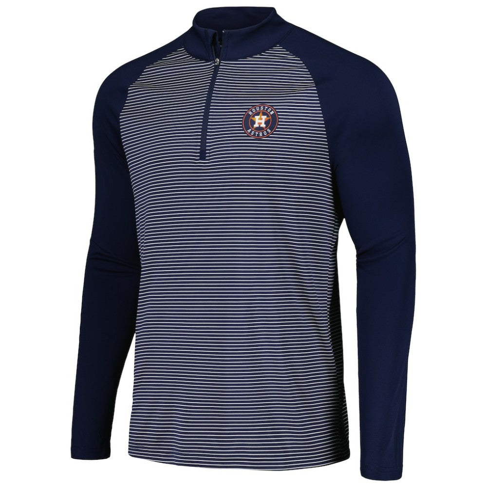 Houston Astros Levelwear Charter Striped Raglan Quarter-Zip Top Navy