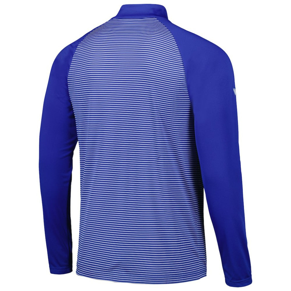 Chicago Cubs Levelwear Charter Striped Raglan Quarter-Zip Top Royal