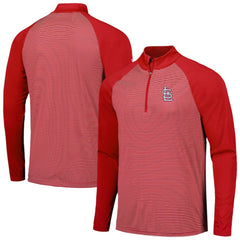 St. Louis Cardinals Levelwear Charter Striped Raglan Quarter-Zip Top Red