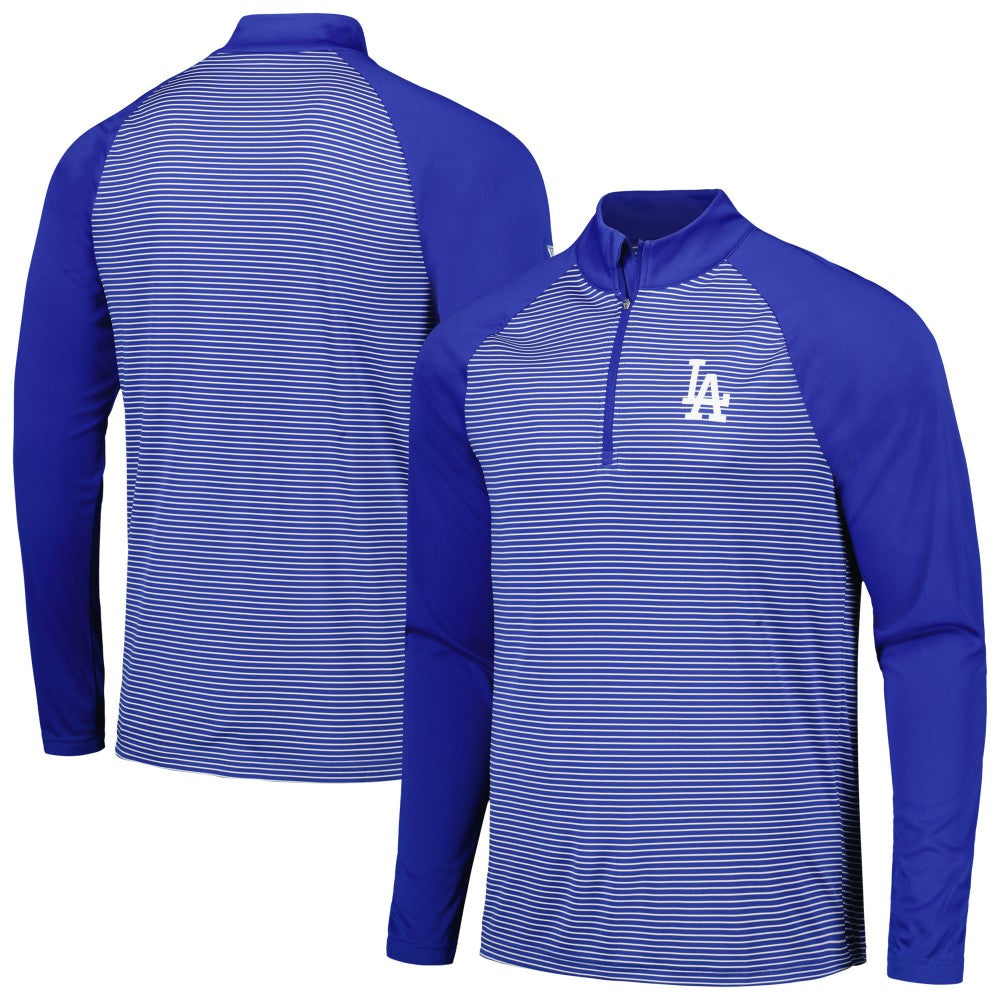 Los Angeles Dodgers Levelwear Charter Striped Raglan Quarter-Zip Top Royal