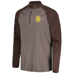 San Diego Padres Levelwear Charter Striped Raglan Quarter-Zip Top Brown