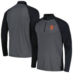 San Francisco Giants Levelwear Charter Striped Raglan Quarter-Zip Top Black