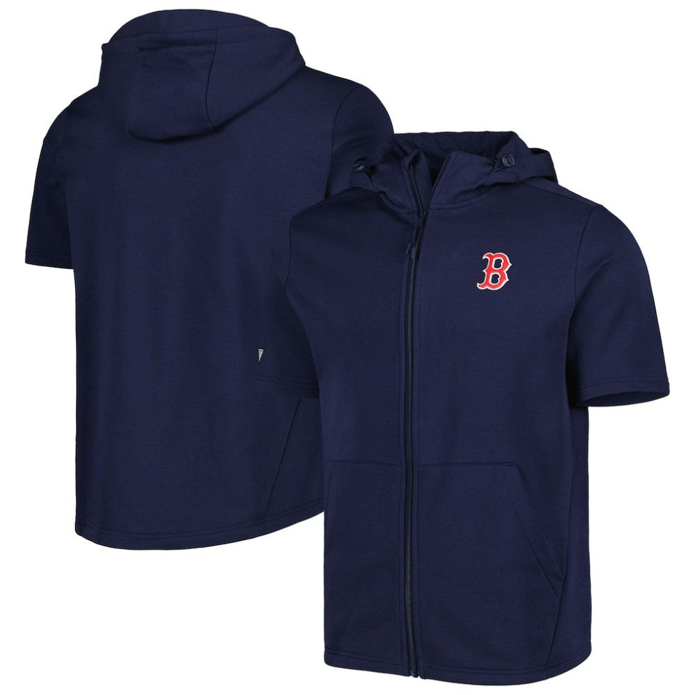 Boston Red Sox Levelwear Recruit Full-Zip Short Sleeve Hoodie Navy