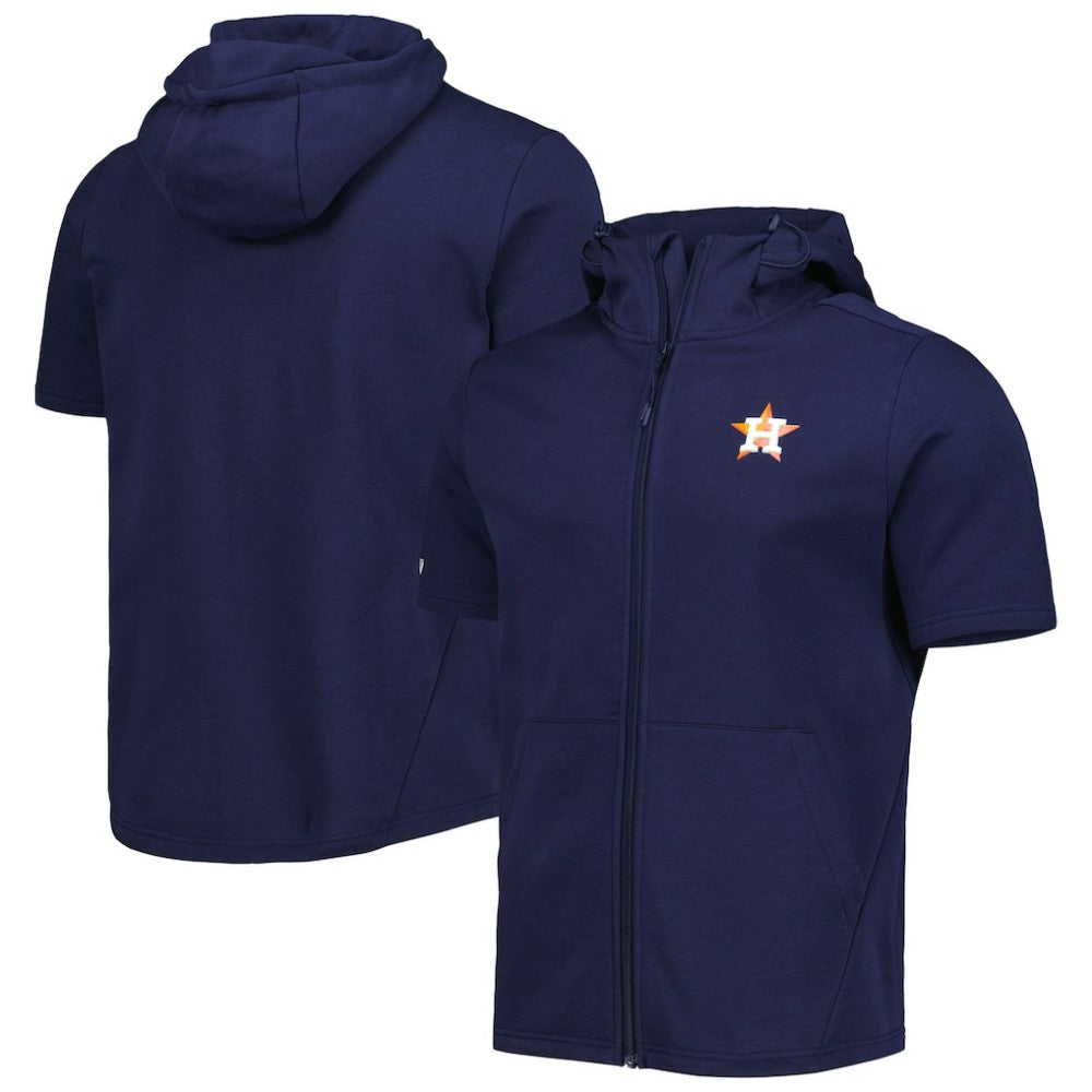 Houston Astros Levelwear Recruit Full-Zip Short Sleeve Hoodie Navy