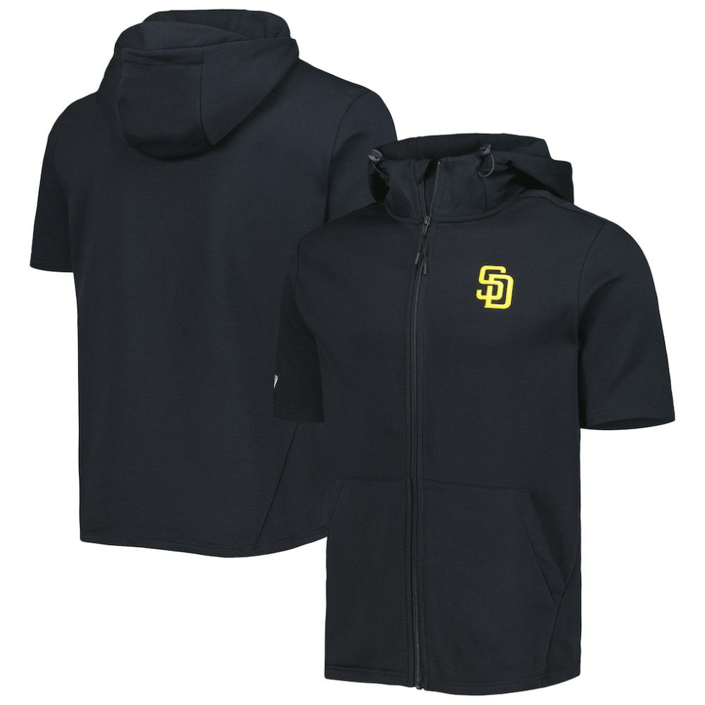 San Diego Padres Levelwear Recruit Full-Zip Short Sleeve Hoodie Black