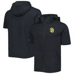 San Diego Padres Levelwear Recruit Full-Zip Short Sleeve Hoodie Black