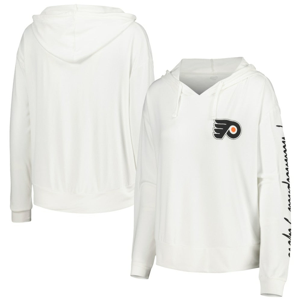 Philadelphia Flyers Concepts Sport Women's Accord Hacci Long Sleeve Hoodie Top White