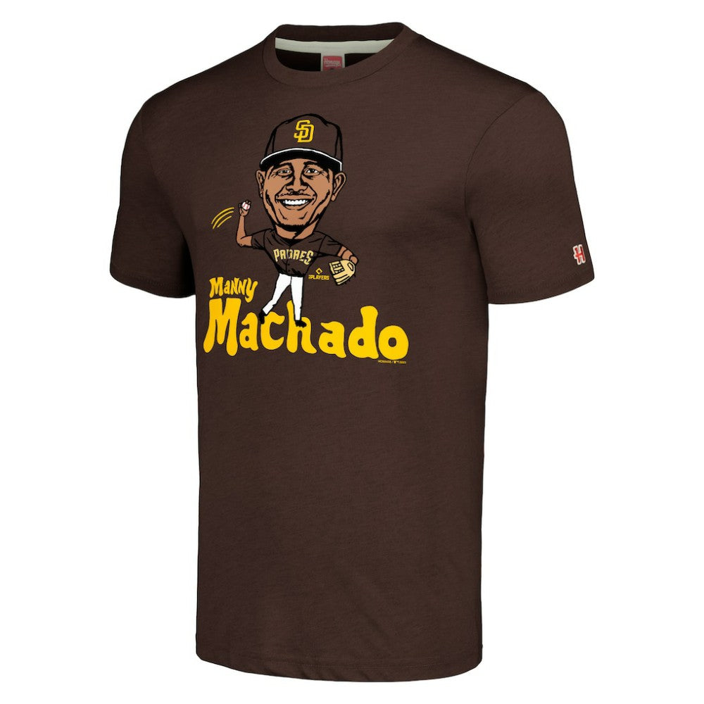 Manny Machado San Diego Padres Homage Caricature Tri-Blend T-Shirt Brown