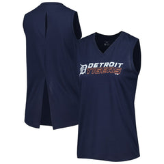 Detroit Tigers Levelwear Women's Paisley Chase V-Neck Tank Top Navy