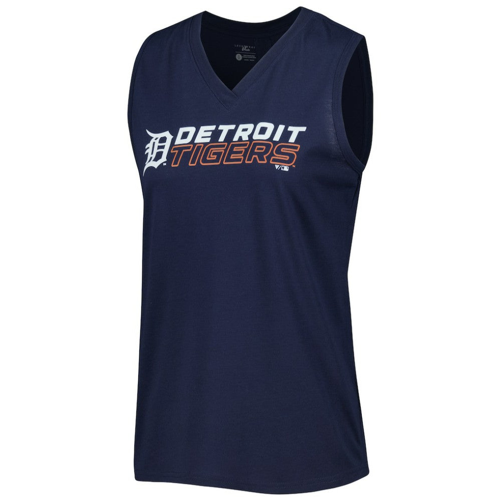 Detroit Tigers Levelwear Women's Paisley Chase V-Neck Tank Top Navy
