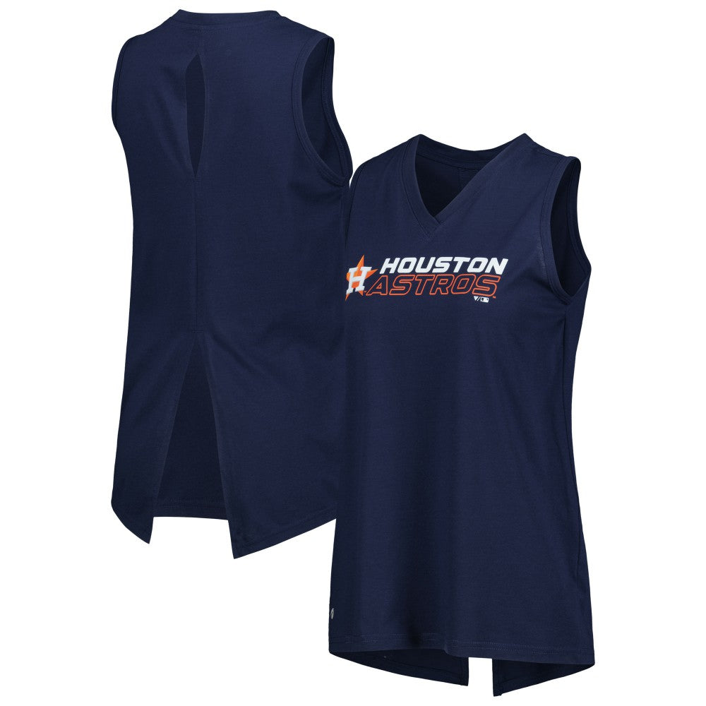 Houston Astros Levelwear Women's Paisley Chase V-Neck Tank Top Navy