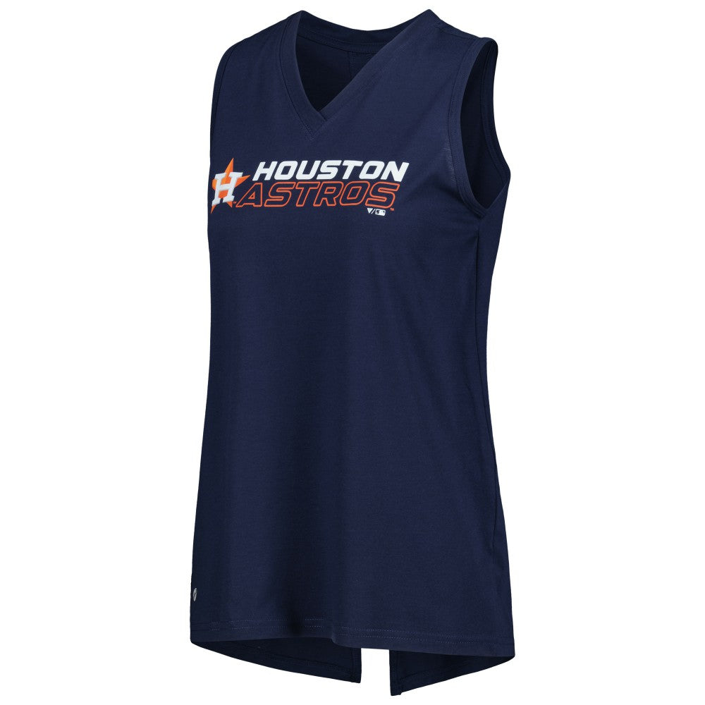 Houston Astros Levelwear Women's Paisley Chase V-Neck Tank Top Navy