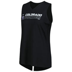 Colorado Rockies Levelwear Women's Paisley Chase V-Neck Tank Top Black