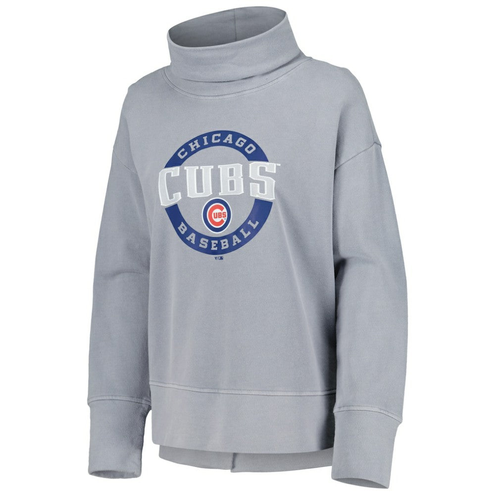 Chicago Cubs Levelwear Women's Sunset Farm Team Pullover Sweatshirt Heather Gray