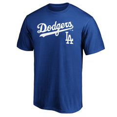 Los Angeles Dodgers Team Lock Up Wordmark T-Shirt Royal