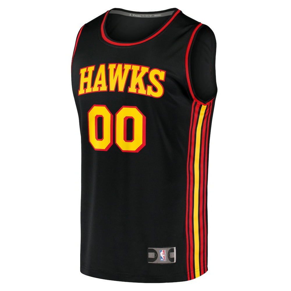 Atlanta Hawks Youth Fast Break Replica Custom Jersey - Statement Edition - Black