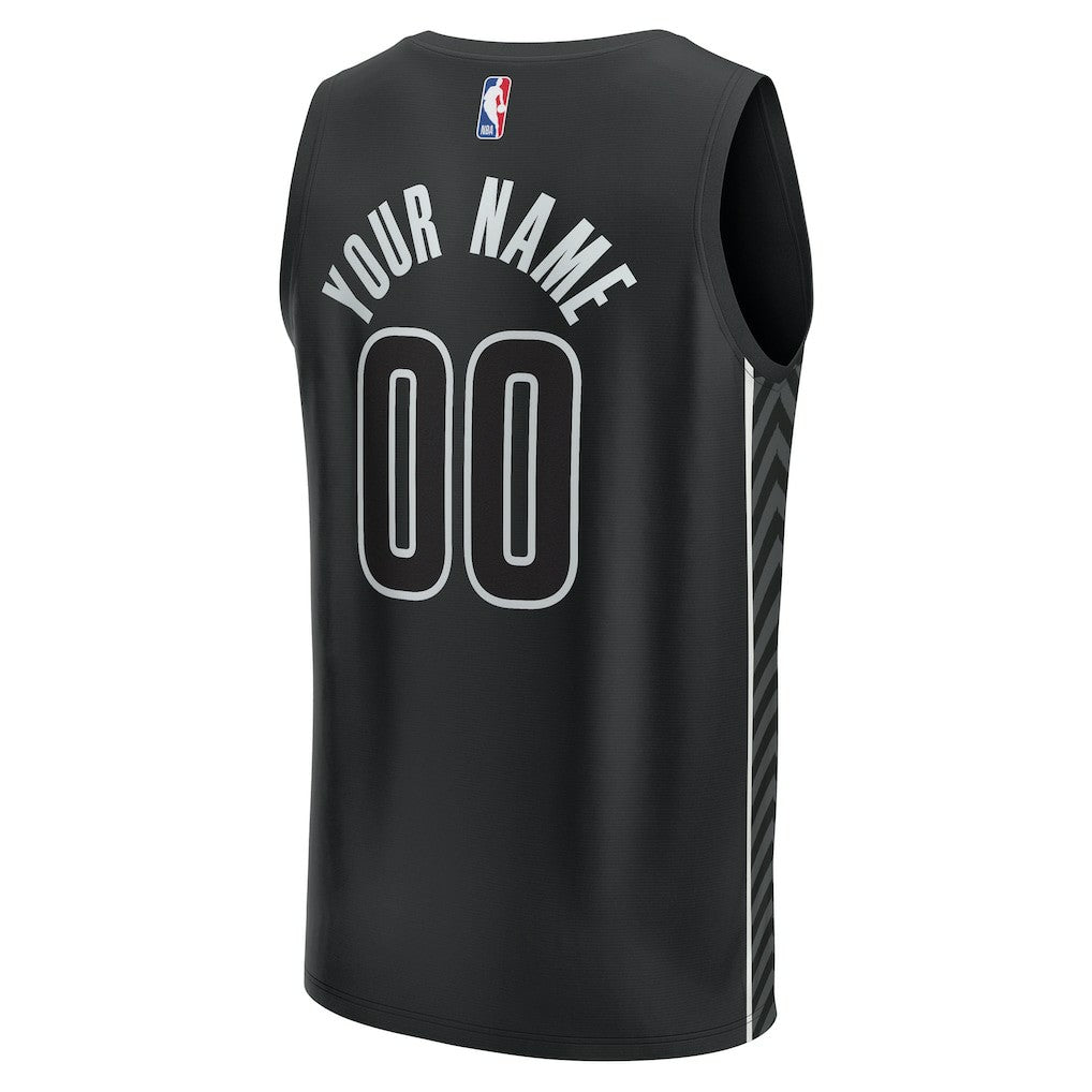 Brooklyn Nets Youth Fast Break Replica Custom Jersey - Statement Edition - Black