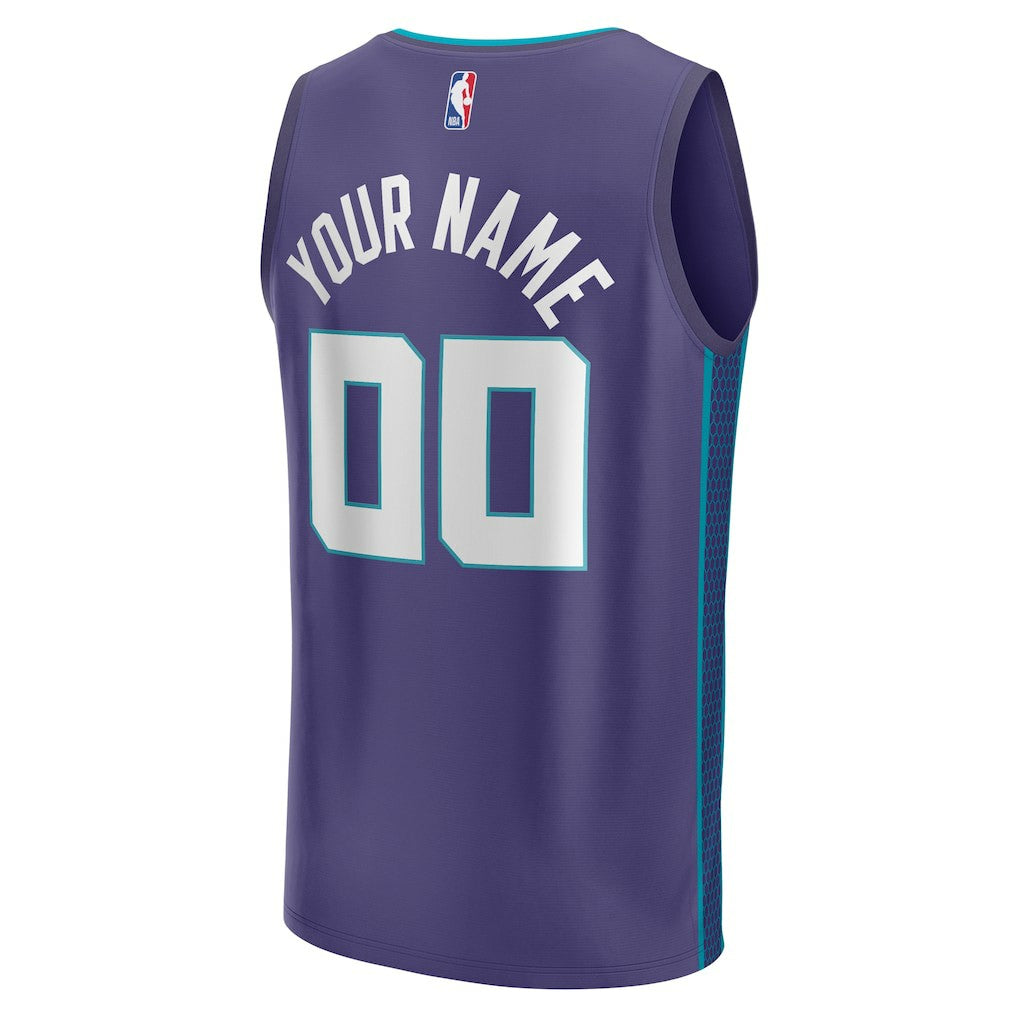 Charlotte Hornets Youth Fast Break Replica Custom Jersey - Statement Edition - Purple