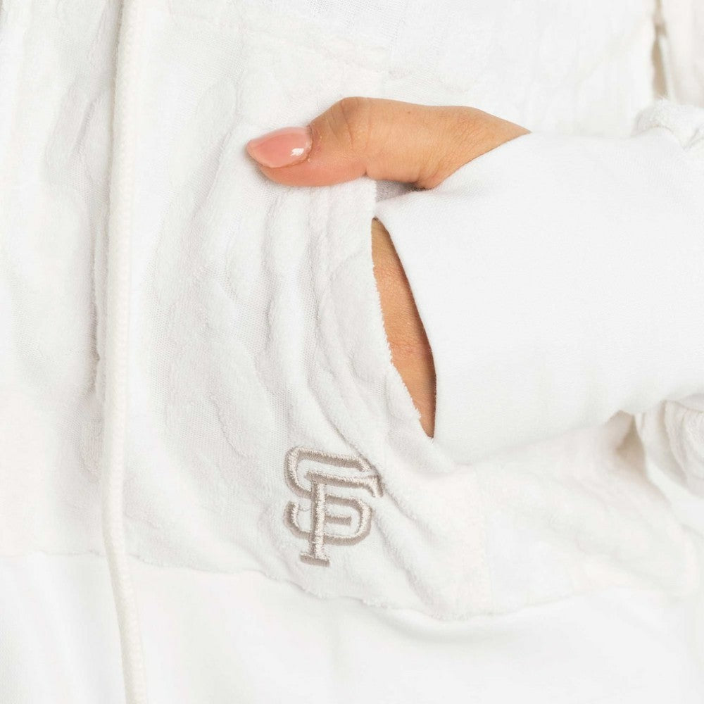 San Francisco Giants Lusso Women's Tabitha Cheetah Terry Full-Zip Sweatshirt White