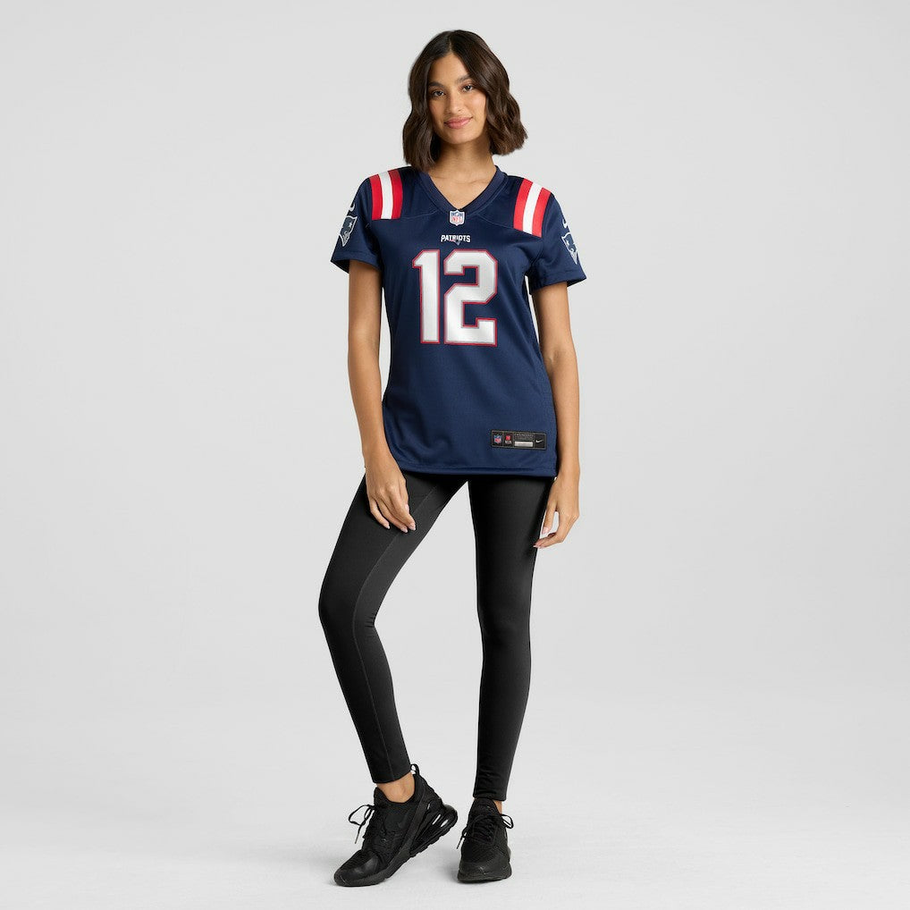 Tom Brady New England Patriots Women's Retired Game Jersey - Navy