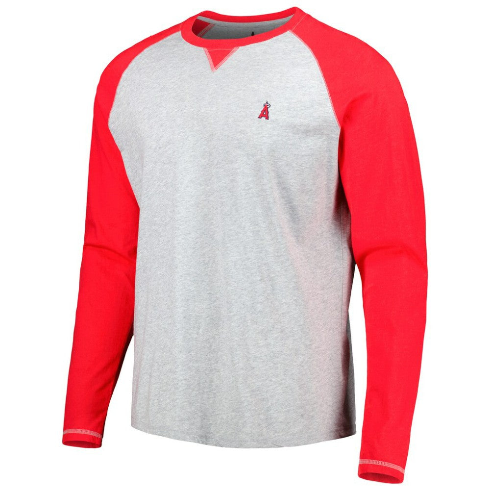 Los Angeles Angels johnnie-O Alsen Raglan Long Sleeve T-Shirt Red/Heather Gray