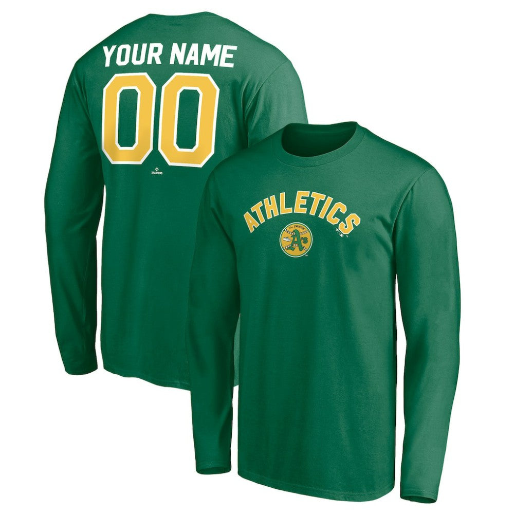 Athletics Personalized Cooperstown Collection Winning Streak Long Sleeve T-Shirt Green
