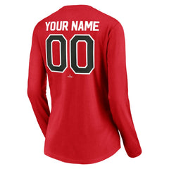 Cincinnati Reds Women's Cooperstown Collection Personalized Winning Streak Long Sleeve V-Neck T-Shirt Red