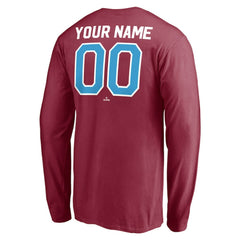 Philadelphia Phillies Personalized Cooperstown Collection Alternate Winning Streak Long Sleeve T-Shirt Burgundy