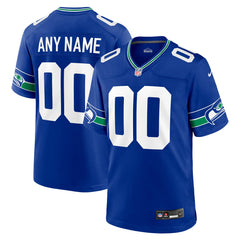 Seattle Seahawks Throwback Custom Jersey - Royal