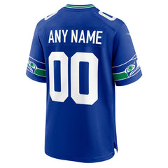 Seattle Seahawks Throwback Custom Jersey - Royal