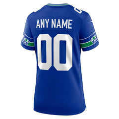 Seattle Seahawks Women's Throwback Custom Jersey - Royal
