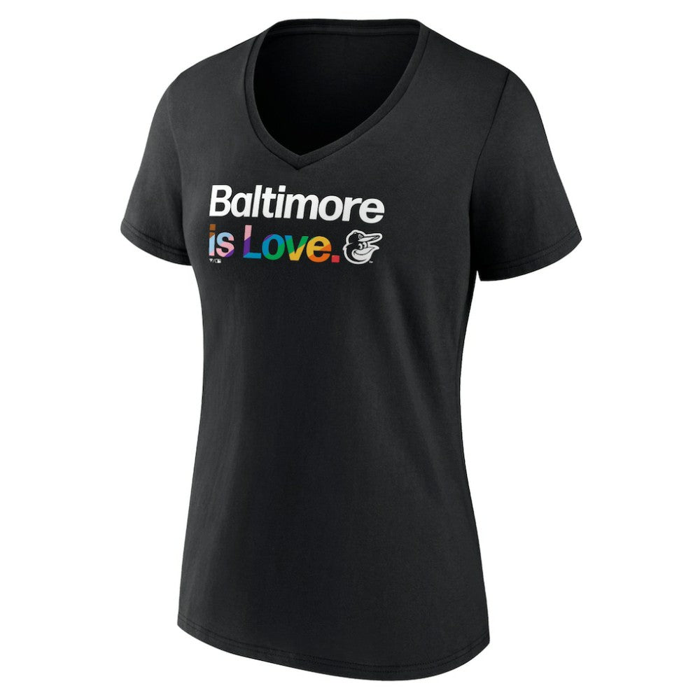 Baltimore Orioles Women's City Pride V-Neck T-Shirt Black
