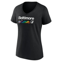 Baltimore Orioles Women's City Pride V-Neck T-Shirt Black