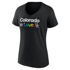 Colorado Rockies Women's City Pride V-Neck T-Shirt Black