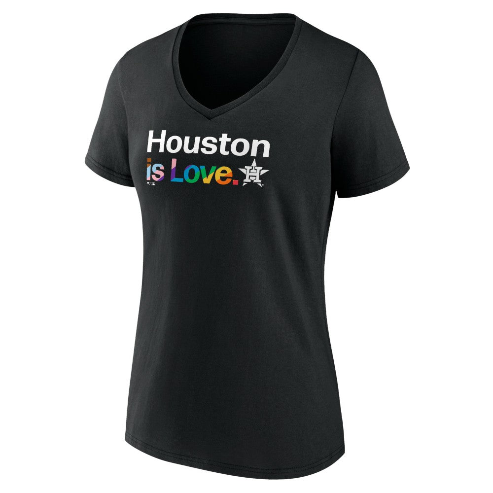 Houston Astros Women's City Pride V-Neck T-Shirt Black
