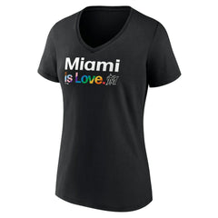 Miami Marlins Women's City Pride V-Neck T-Shirt Black