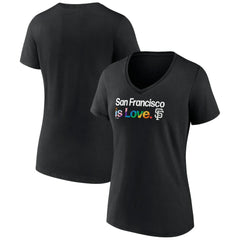 San Francisco Giants Women's City Pride V-Neck T-Shirt Black