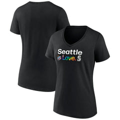 Seattle Mariners Women's City Pride V-Neck T-Shirt Black