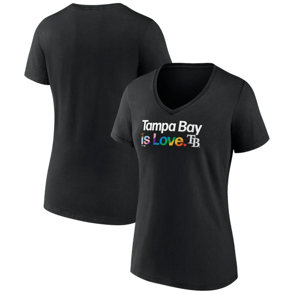 Tampa Bay Rays Women's City Pride V-Neck T-Shirt Black