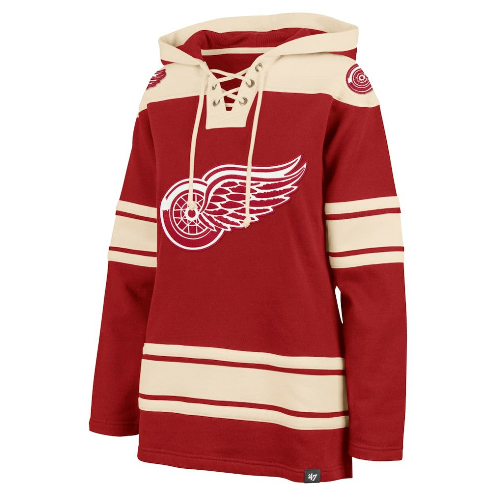 Detroit Red Wings '47 Women's Superior Lacer Pullover Hoodie Red
