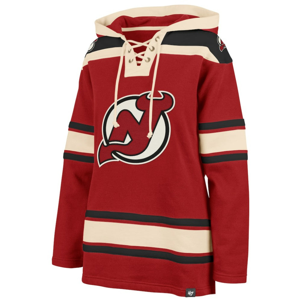 New Jersey Devils '47 Women's Superior Lacer Pullover Hoodie Red
