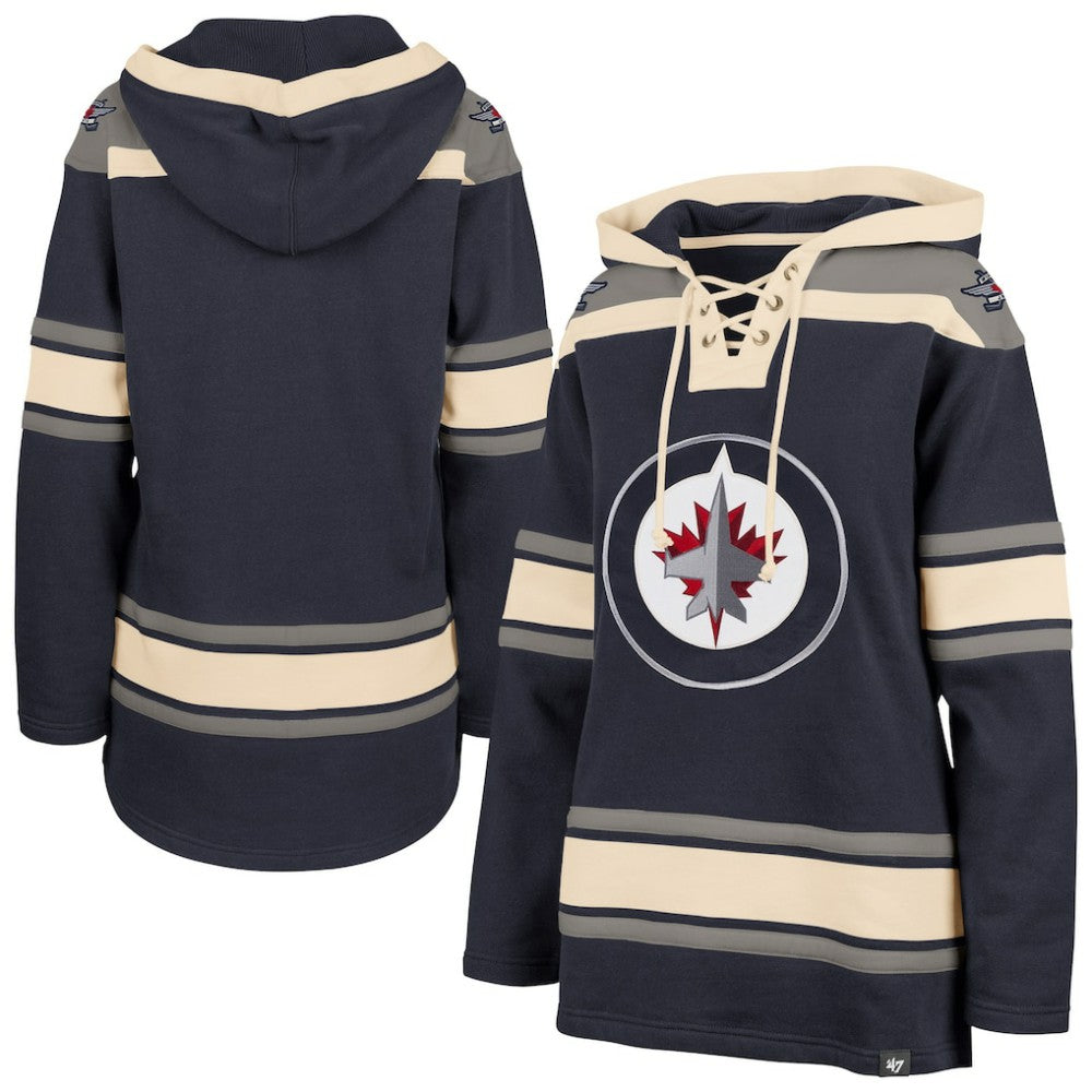 Winnipeg Jets '47 Women's Superior Lacer Pullover Hoodie Navy