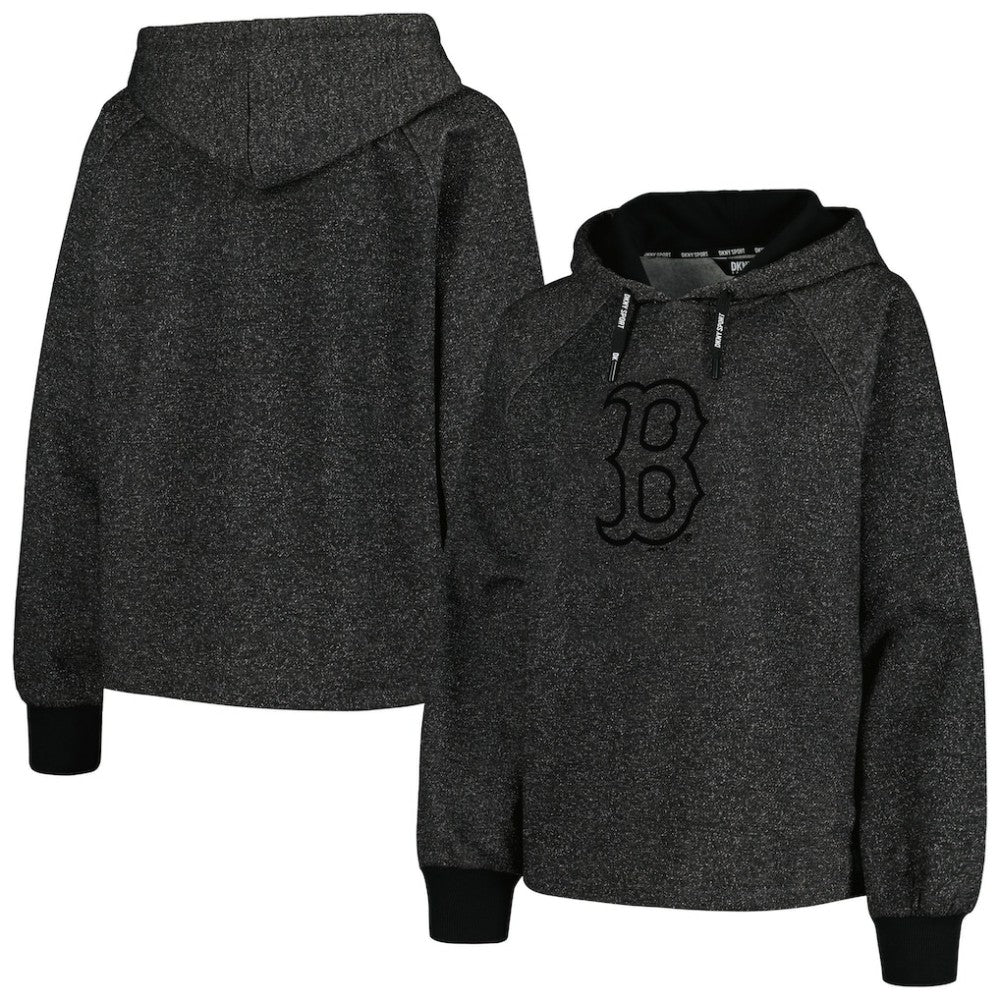 Boston Red Sox DKNY Sport Women's Debbie Dolman Raglan Pullover Hoodie Black